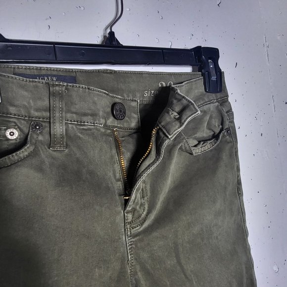 J. Crew Women's Olive Green Low Rise Toothpick Jeans Size 26 Casual Fall Stretch - Picture 9 of 12
